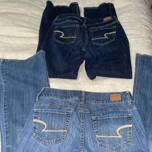 American Eagle stretch bootcut jeans 30” inseam, two pairs